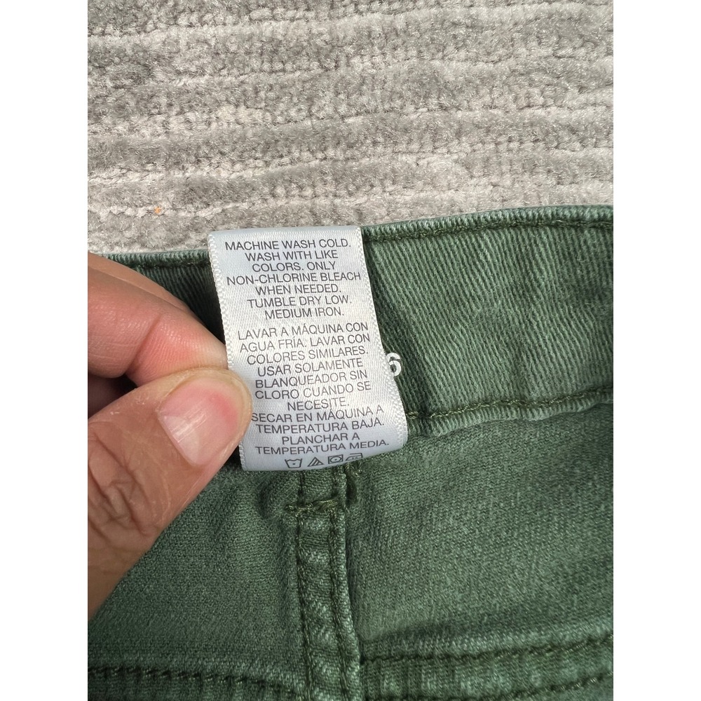 Time and Tru Denim Shorts Womens 6 Green Raw Hem Frayed Mid Rise 3" Inseam - Picture 6 of 8